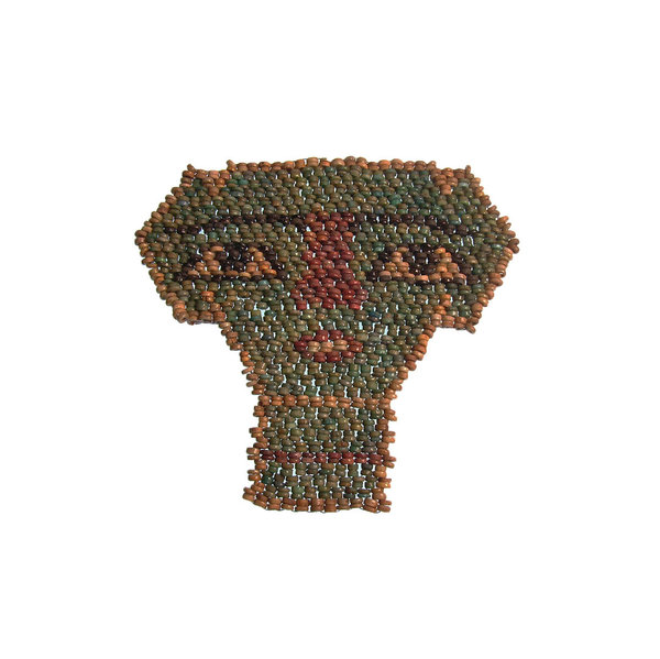 Ägyptische Fayence Schmuckperlen Maske, Totenkult