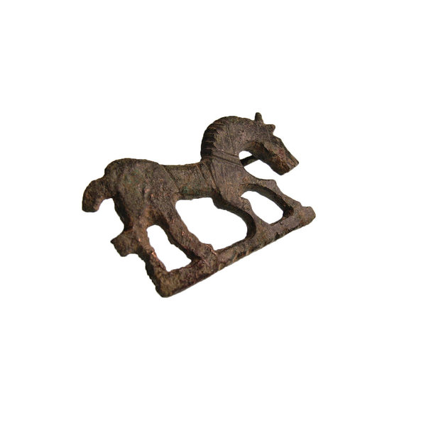 Römische Pferde Gewandfibel mit Nadel