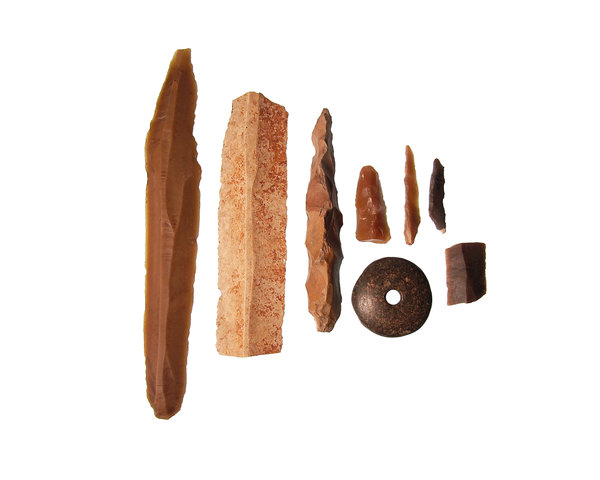 Neolithikum Konvolut Messer, Bohrer aus Dänemark